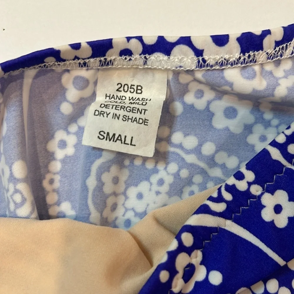 JSC Swim Purple White Tropical Hawaiian Mid Rise Bikini Bathing Suit Bottoms